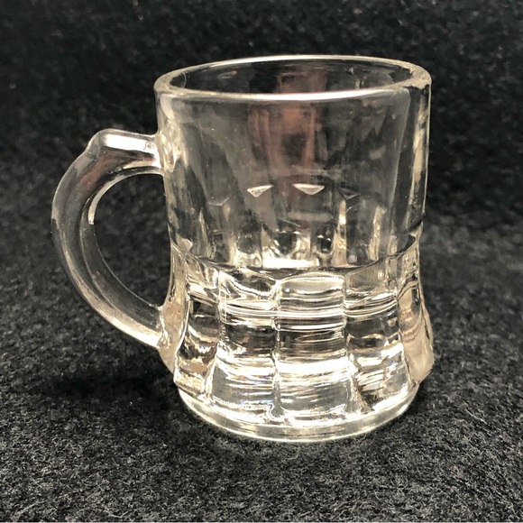 Federal Glass Dining Six 6 Mini Vintage Federal Glass Beer Mug Shot